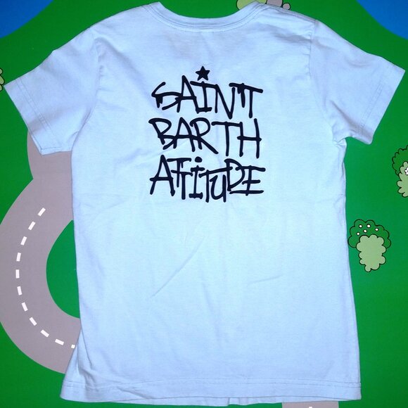 American Apparel Kids Tee Size 10 Baby Blue “Saint Barth Attitude” Made for Fran - Picture 1 of 7